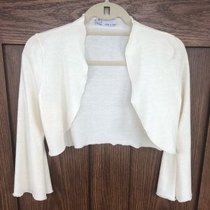 Off white bolero sweater.  Size M.